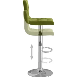 vidaXL Taburetes de cocina 2 uds terciopelo Verde claro