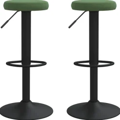 vidaXL Taburetes de cocina 2 unidades terciopelo Verde oscuro Clearance