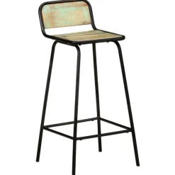 vidaXL Taburetes de cocina 2 unidades madera maciza reciclada Clearance
