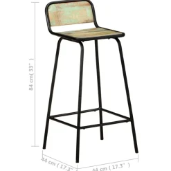 vidaXL Taburetes de cocina 2 unidades madera maciza reciclada Clearance