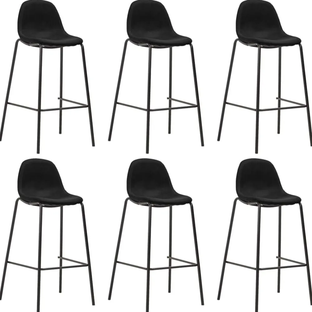 vidaXL Sillas-Taburetes de cocina 6 unidades tela