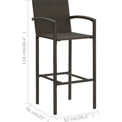 vidaXL Taburetes de cocina 2 unidades ratán sintético marrón Marr&oacute;n Hot