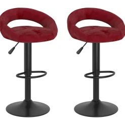 vidaXL Sillas-Taburetes de cocina 2 unidades terciopelo rojo tinto