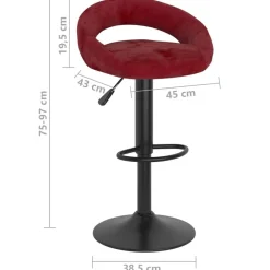 vidaXL Sillas-Taburetes de cocina 2 unidades terciopelo rojo tinto