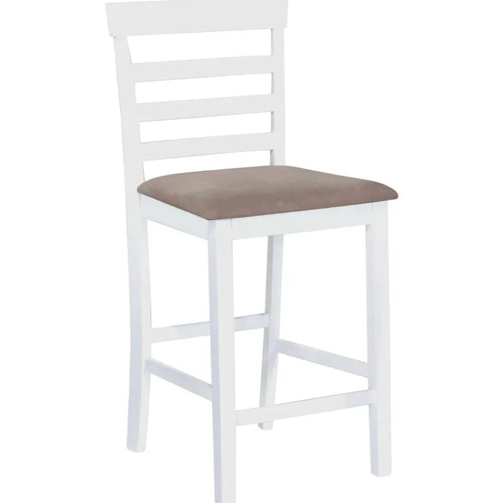vidaXL Taburetes de cocina 2 unidades tela blanco Blanco y marrón Sale