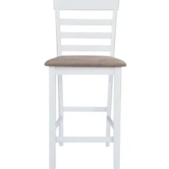 vidaXL Taburetes de cocina 2 unidades tela blanco Blanco y marrón Sale