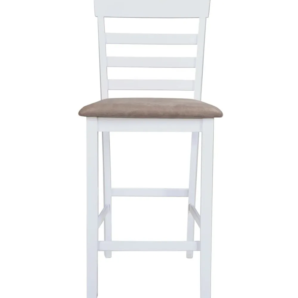vidaXL Taburetes de cocina 2 unidades tela blanco Blanco y marrón Sale