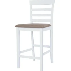 vidaXL Taburetes de cocina 2 unidades tela blanco Blanco y marrón Sale