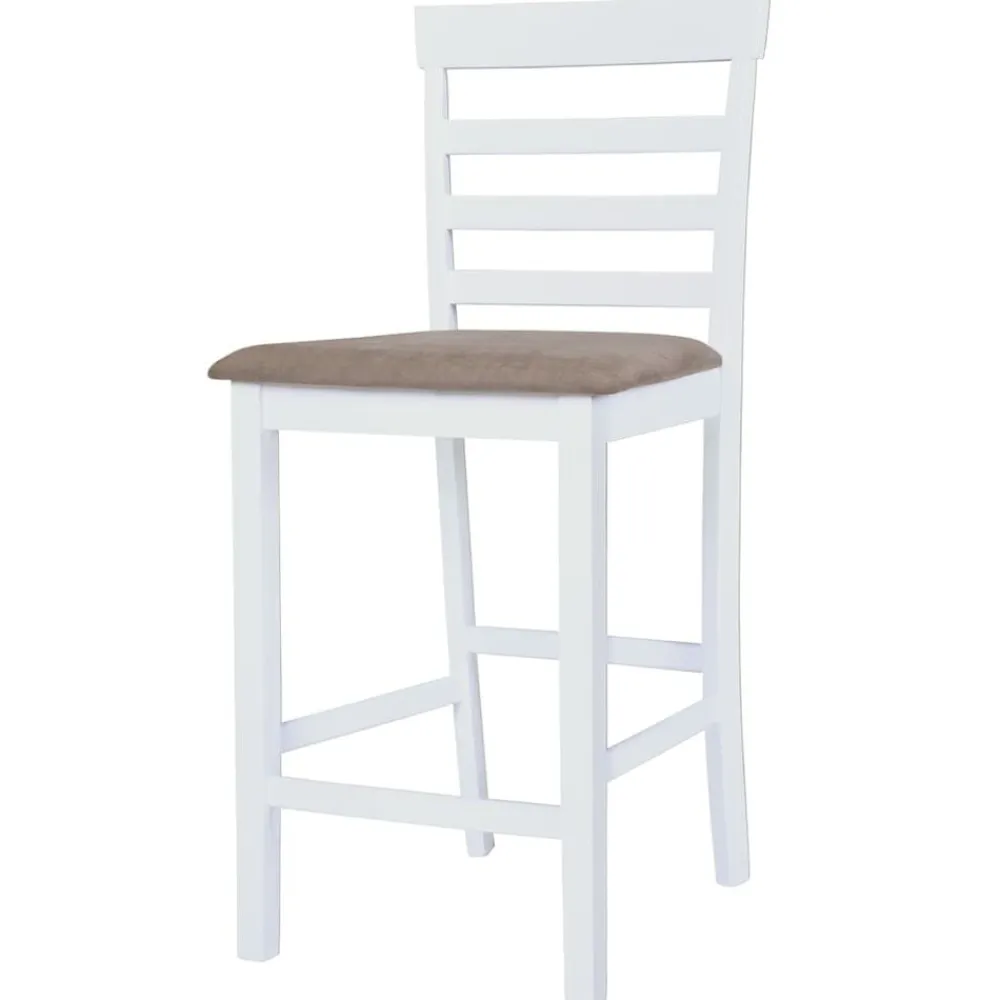 vidaXL Taburetes de cocina 2 unidades tela blanco Blanco y marrón Sale