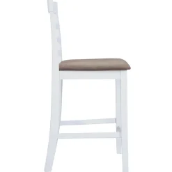 vidaXL Taburetes de cocina 2 unidades tela blanco Blanco y marrón Sale