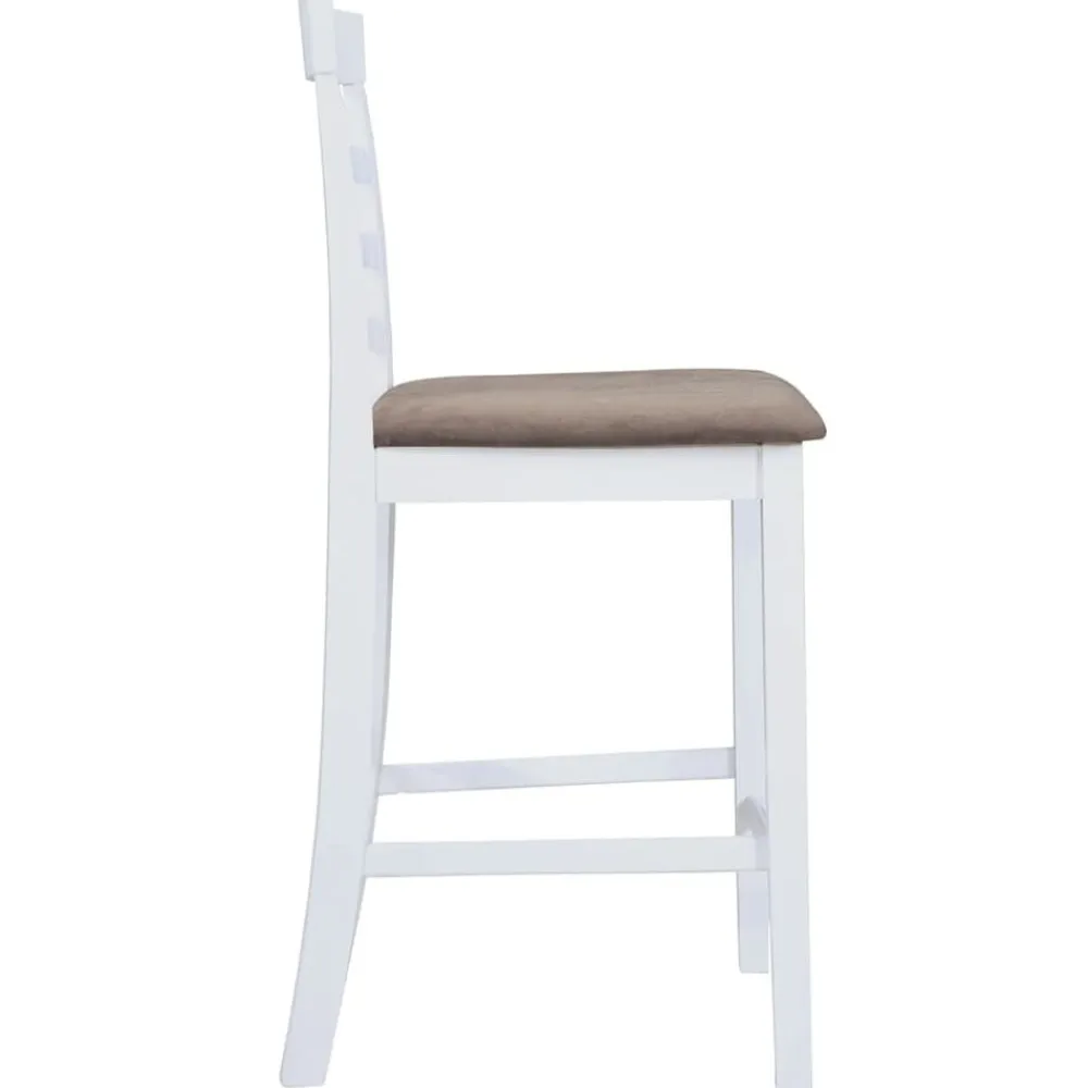 vidaXL Taburetes de cocina 2 unidades tela blanco Blanco y marrón Sale