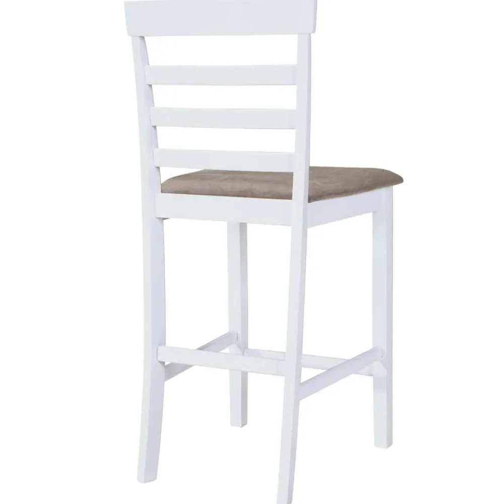 vidaXL Taburetes de cocina 2 unidades tela blanco Blanco y marrón Sale
