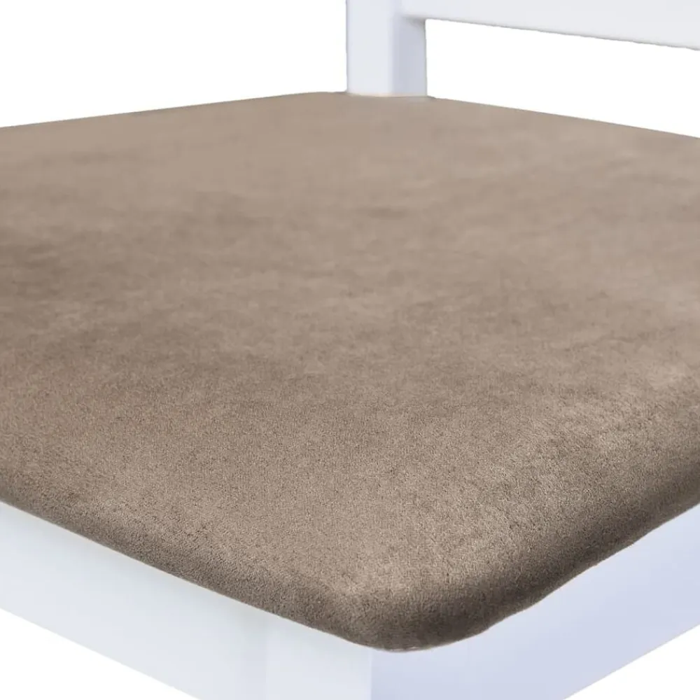 vidaXL Taburetes de cocina 2 unidades tela blanco Blanco y marrón Sale