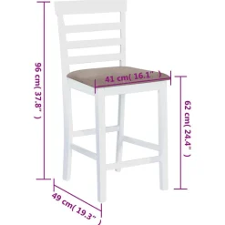 vidaXL Taburetes de cocina 2 unidades tela blanco Blanco y marrón Sale