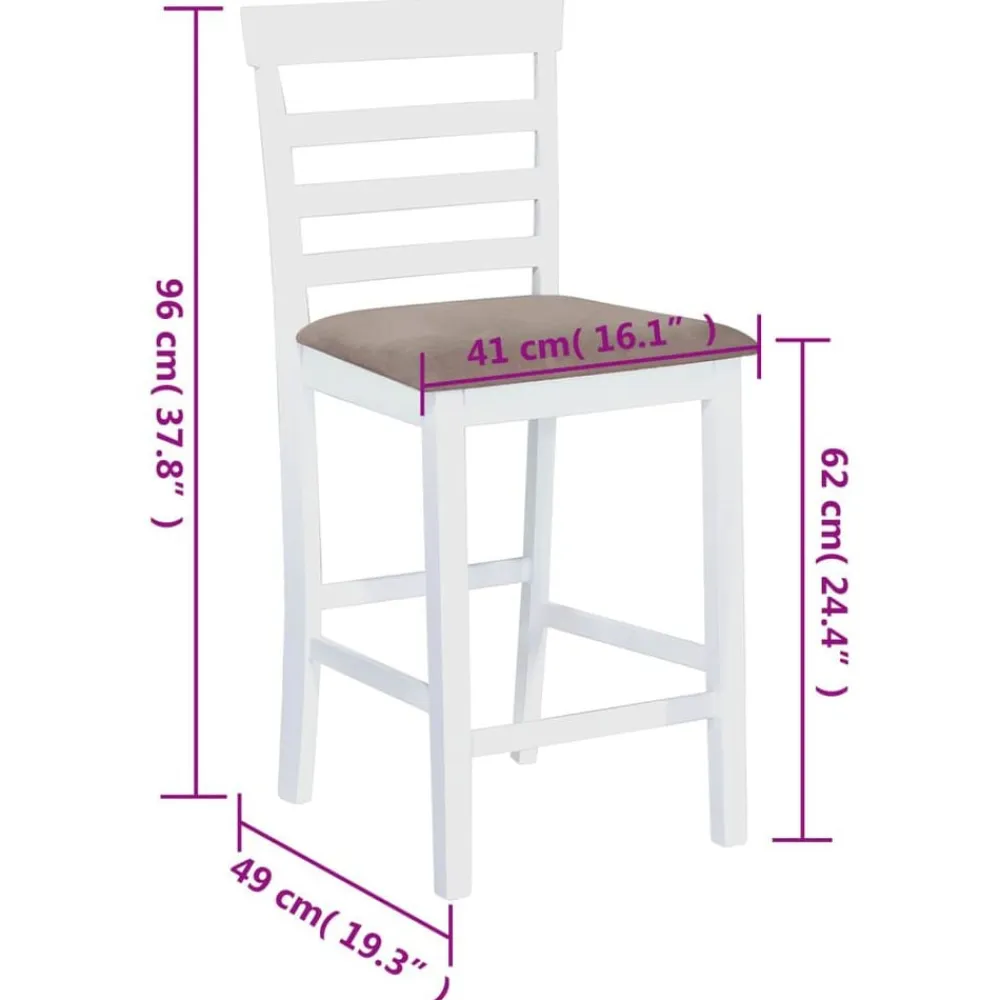vidaXL Taburetes de cocina 2 unidades tela blanco Blanco y marrón Sale