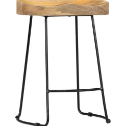 vidaXL Sillas-Taburetes de cocina gavin 2 unidades madera maciza de mango