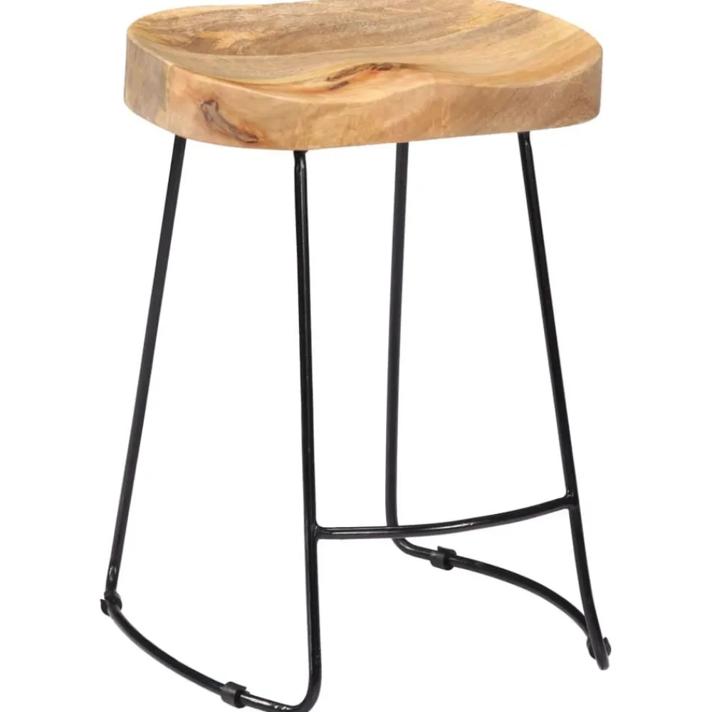 vidaXL Sillas-Taburetes de cocina gavin 2 unidades madera maciza de mango