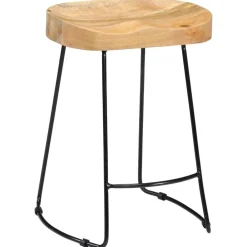 vidaXL Sillas-Taburetes de cocina gavin 2 unidades madera maciza de mango
