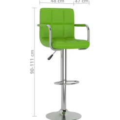 vidaXL Taburetes de cocina 2 unidades cuero sintético Verde Discount
