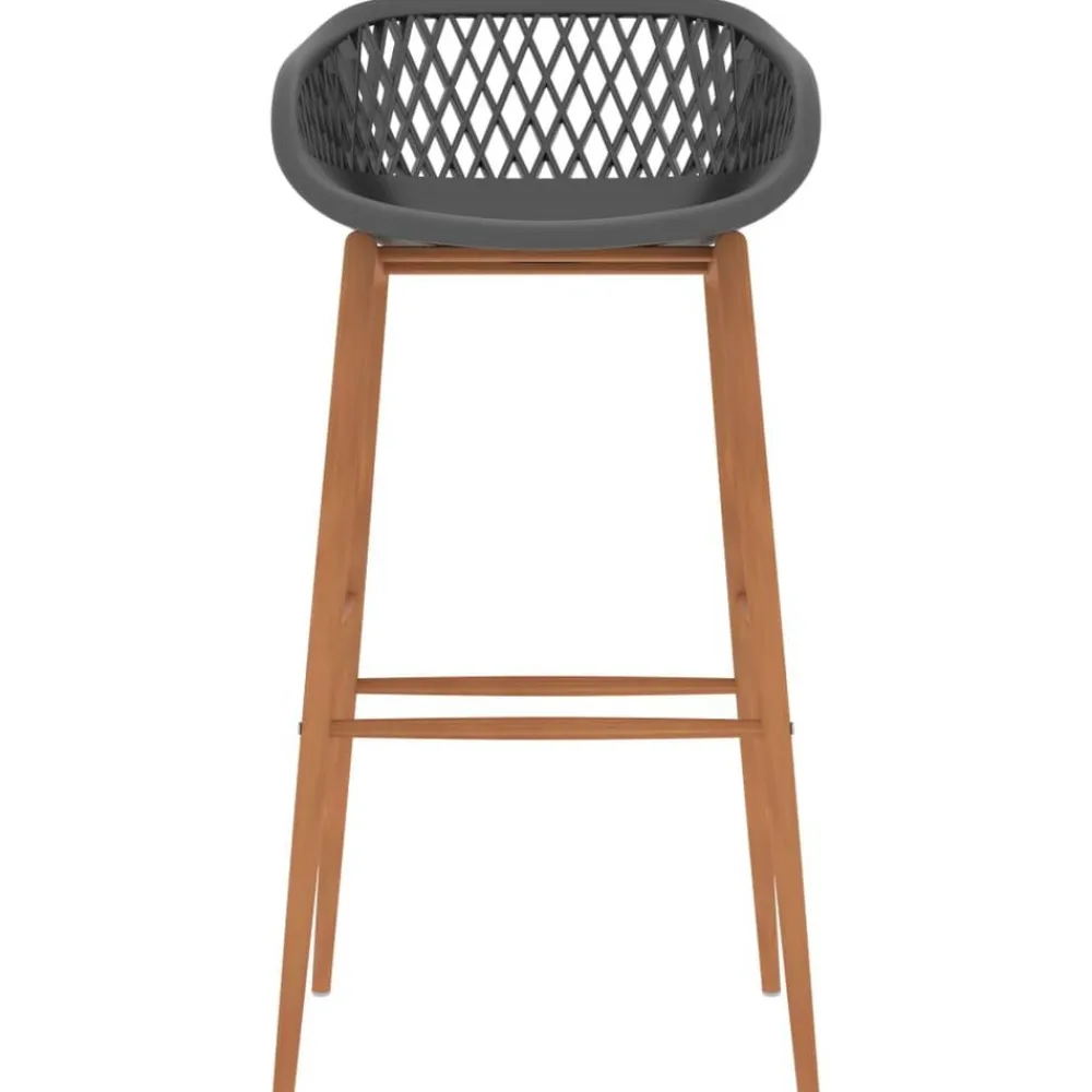 vidaXL Taburetes de cocina 2 unidades gris Gris y marrón Online