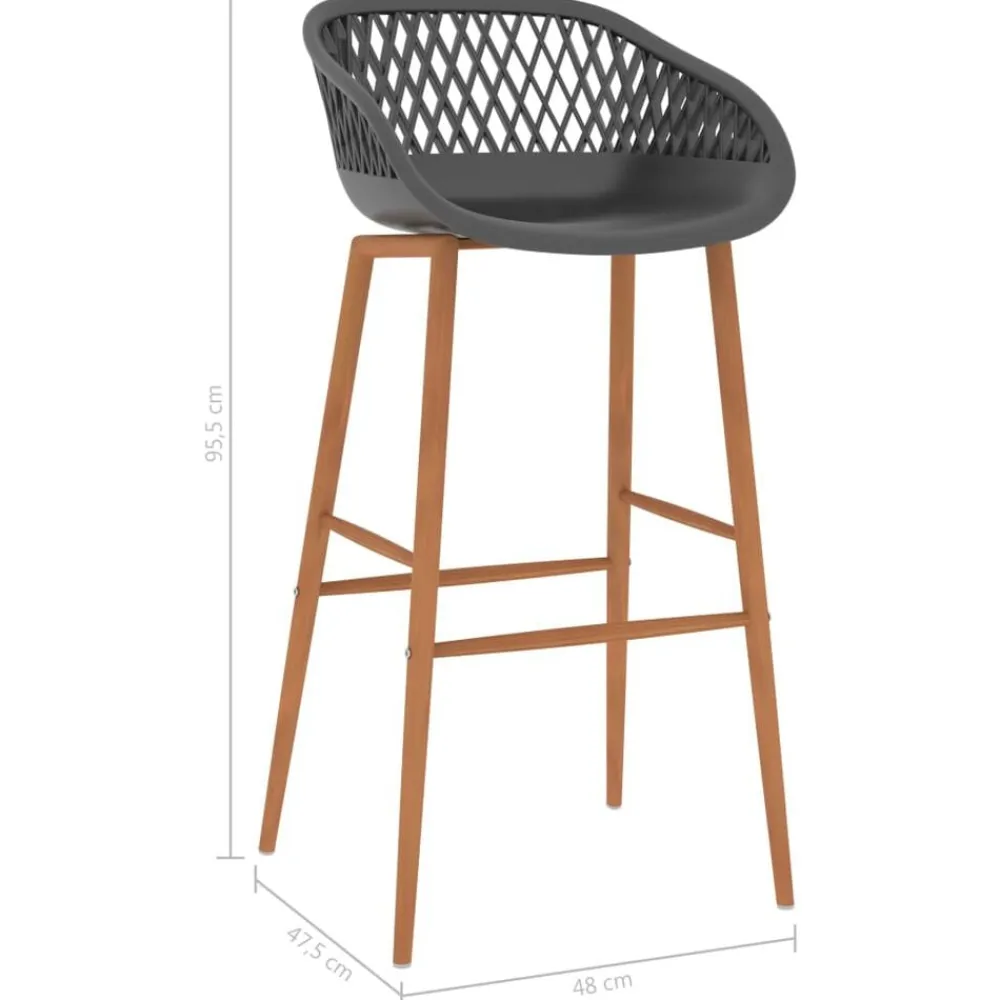 vidaXL Taburetes de cocina 2 unidades gris Gris y marrón Online