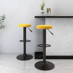 vidaXL Taburetes de cocina 2 unidades terciopelo Amarillo mostaza Sale