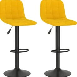 vidaXL Taburetes de cocina 2 unidades terciopelo Amarillo Clearance