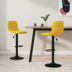 vidaXL Taburetes de cocina 2 unidades terciopelo Amarillo Clearance