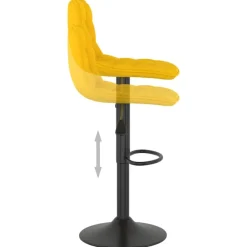 vidaXL Taburetes de cocina 2 unidades terciopelo Amarillo Clearance