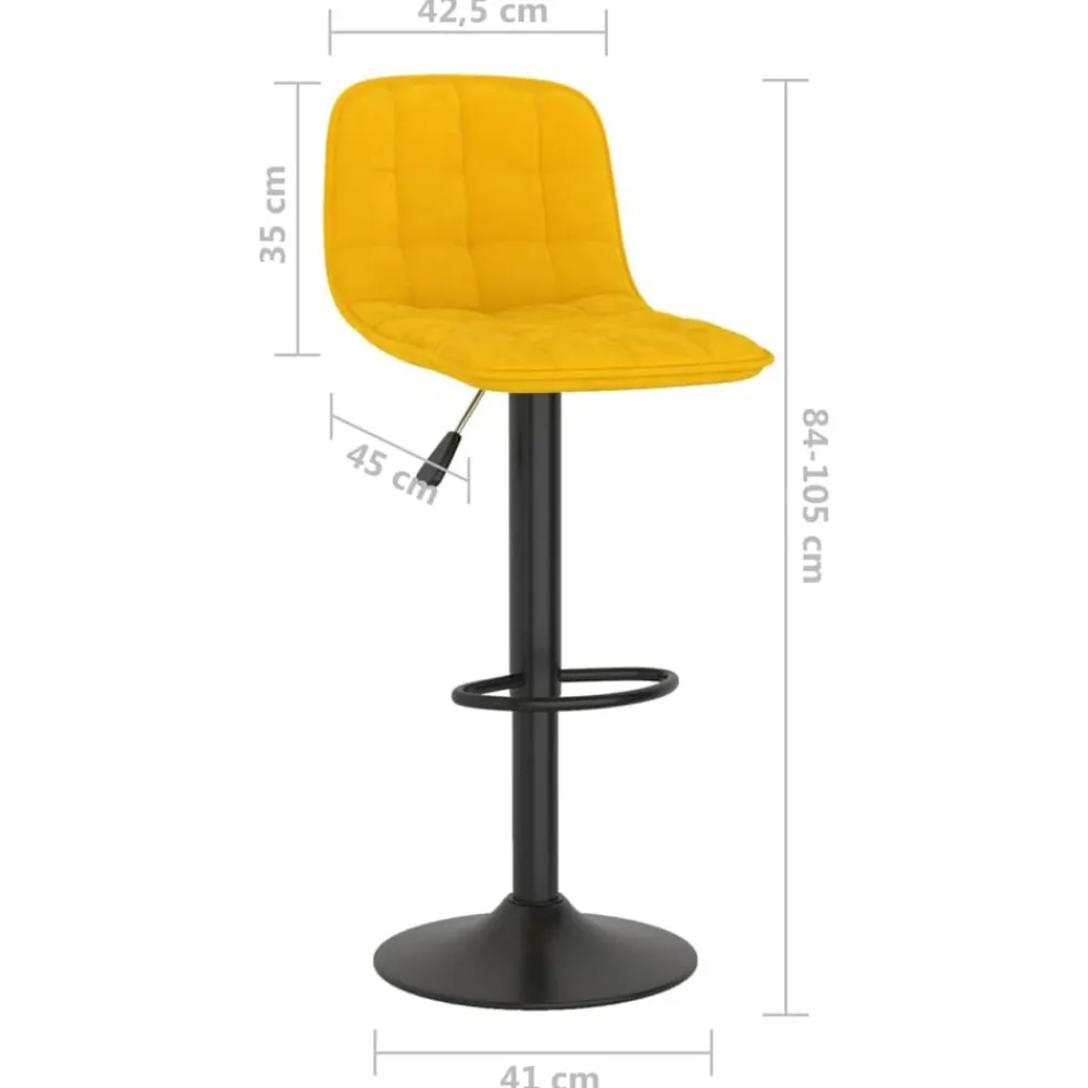 vidaXL Taburetes de cocina 2 unidades terciopelo Amarillo Clearance