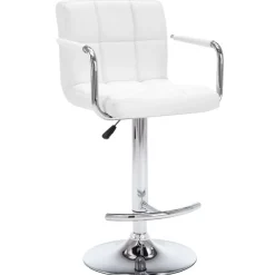vidaXL Taburetes de cocina 2 unidades cuero sintético Blanco Online