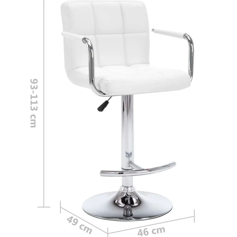 vidaXL Taburetes de cocina 2 unidades cuero sintético Blanco Online