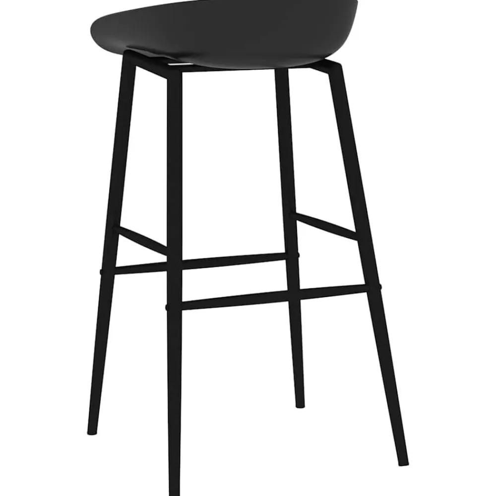 vidaXL Taburetes de cocina 2 unidades Negro New