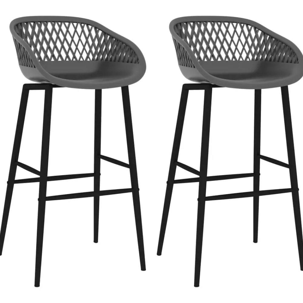 vidaXL Taburetes de cocina 2 unidades gris Gris y negro Hot