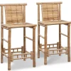 vidaXL Sillas-Taburetes de cocina 2 unidades bambú