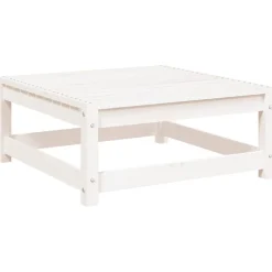 vidaXL Taburetes de jardín con cojines 2 uds madera maciza pino Blanco Outlet