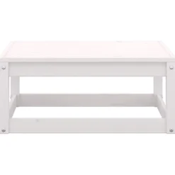 vidaXL Taburetes de jardín con cojines 2 uds madera maciza pino Blanco Outlet