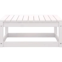 vidaXL Taburetes de jardín con cojines 2 uds madera maciza pino Blanco Outlet