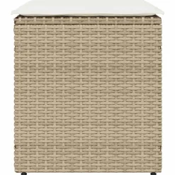 vidaXL Muebles De Jardín-Taburetes de jardín con cojines 2 uds beige 40x40x43 cm