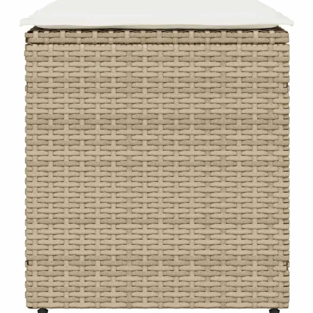 vidaXL Muebles De Jardín-Taburetes de jardín con cojines 2 uds beige 40x40x43 cm