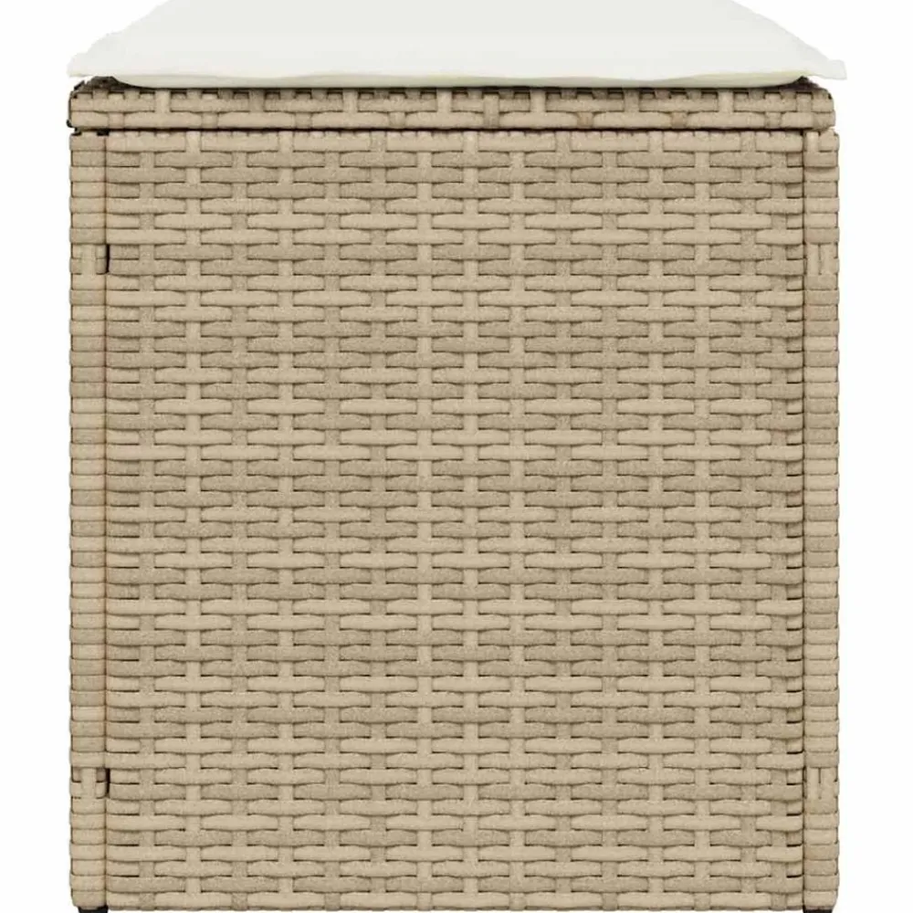 vidaXL Muebles De Jardín-Taburetes de jardín con cojines 2 uds beige 40x40x43 cm