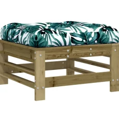 vidaXL Taburetes de jardín con cojines 2 uds madera de pino impregnada pino impregnado Outlet