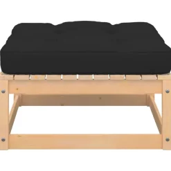 vidaXL Taburetes de jardín con cojines madera maciza de pino Marr&oacute;n y negro Sale