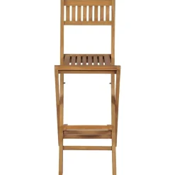 vidaXL Muebles De Jardín-Taburetes plegables de bar de jardín 2 uds madera teca maciza
