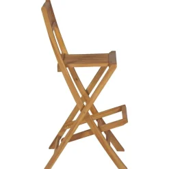 vidaXL Muebles De Jardín-Taburetes plegables de bar de jardín 2 uds madera teca maciza