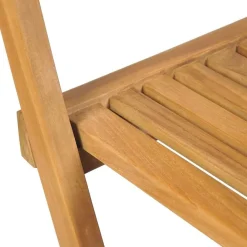 vidaXL Muebles De Jardín-Taburetes plegables de bar de jardín 2 uds madera teca maciza