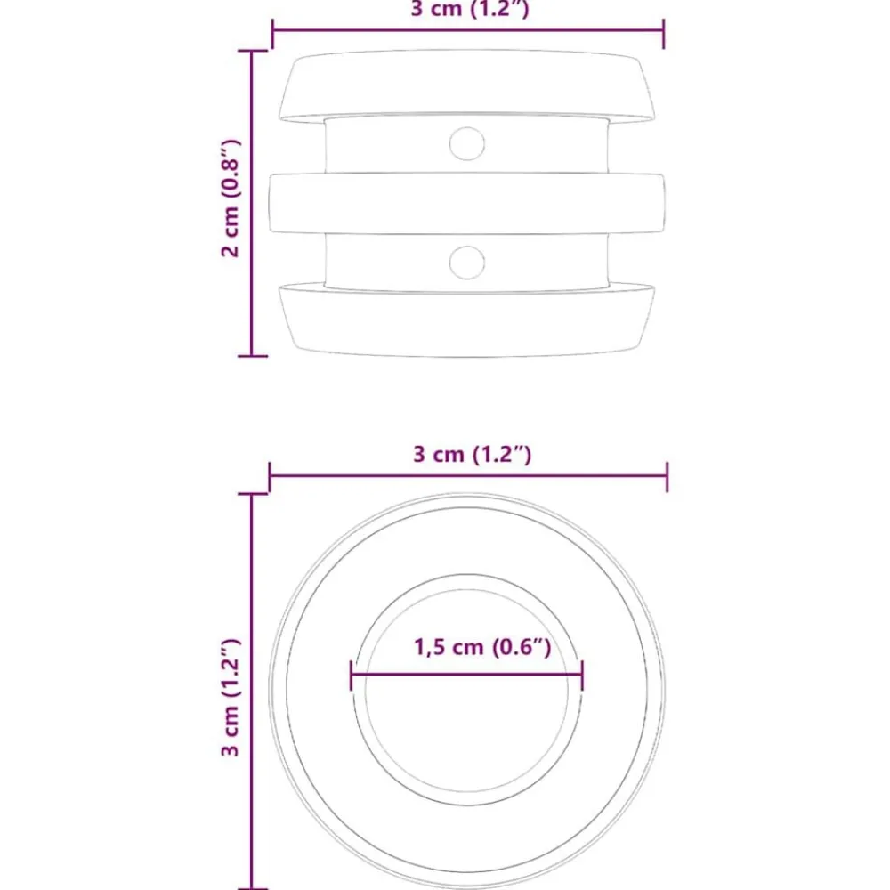 vidaXL Tacos de futbolín 16 pcs Negro 3 x 3 x 2 cm TPE Outlet