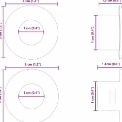 vidaXL Juegos De Interior-Tacos de mesa de futbolín 10 pcs Negro 3 x 3 x 1,4 cm HIPS