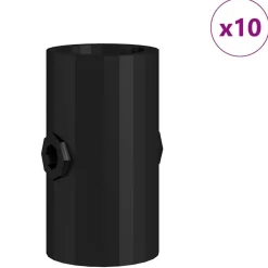 vidaXL Juegos De Interior-Tacos de mesa de futbolín 10 pcs Negro 1,7 x 1,7 x 3,2 cm PP
