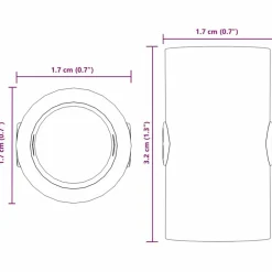 vidaXL Juegos De Interior-Tacos de mesa de futbolín 10 pcs Negro 1,7 x 1,7 x 3,2 cm PP